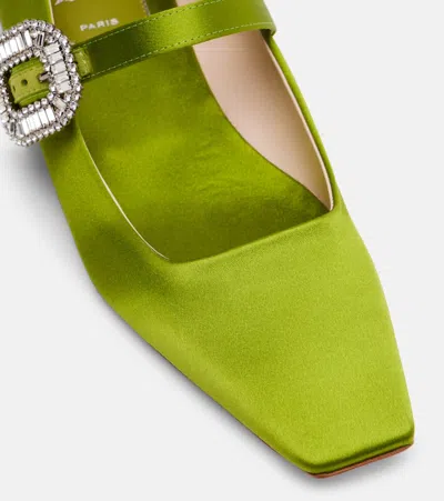 Roger Vivier Belle Vivier 20 Crystal-embellished Satin Mary Jane Ballet Flats In Multi