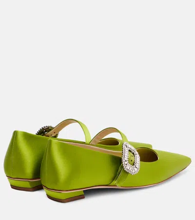 Roger Vivier Belle Vivier 20 Crystal-embellished Satin Mary Jane Ballet Flats In Multi