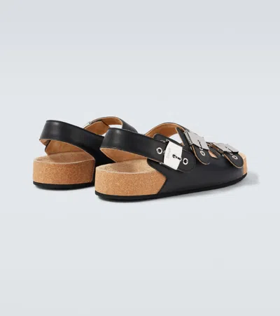 Balenciaga X Scholl Leather Sandals In Black