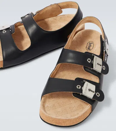 Balenciaga X Scholl Leather Sandals In Black