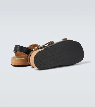 Balenciaga X Scholl Leather Sandals In Black
