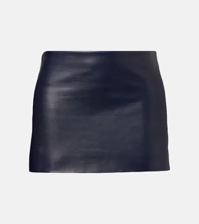 Khaite Jett Leather Mini Skirt