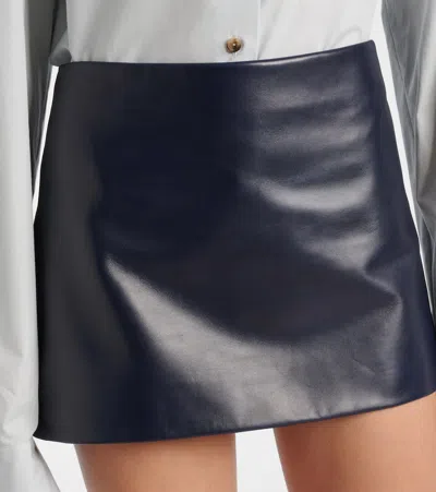 Khaite Jett Leather Mini Skirt