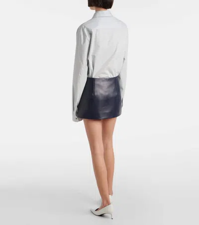 Khaite Jett Leather Mini Skirt