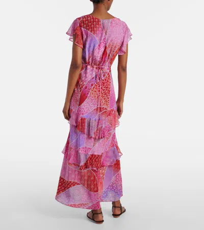 Rixo London Rixo Meena Patterned Silk-chiffon Midi Dress In Multi