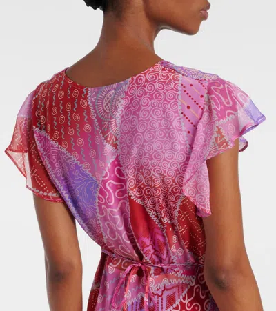 Rixo London Rixo Meena Patterned Silk-chiffon Midi Dress In Multi