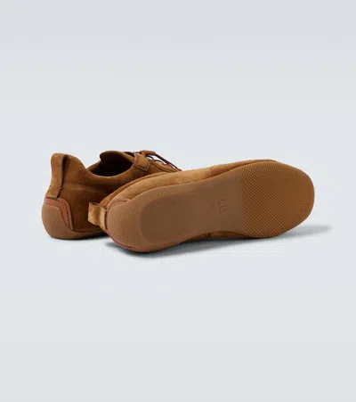 Dunhill Davies Automotive Suede Sneakers In Brown
