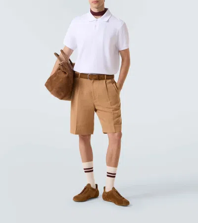 Dunhill Davies Automotive Suede Sneakers In Brown