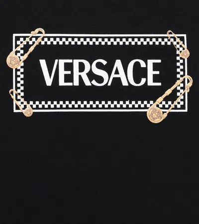 Versace Logo Jersey T-shirt Dress In Black