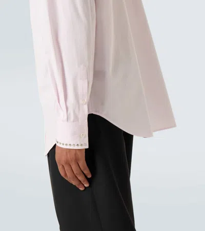 Alexander Mcqueen Studded Cotton Poplin Shirt In Pink