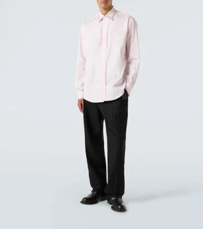 Alexander Mcqueen Studded Cotton Poplin Shirt In Pink