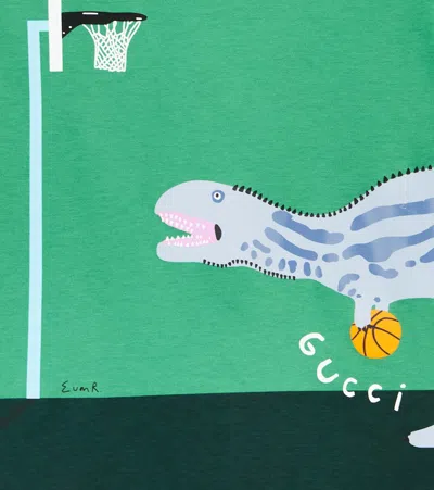 Gucci Cotton T-shirt With Print In Green
