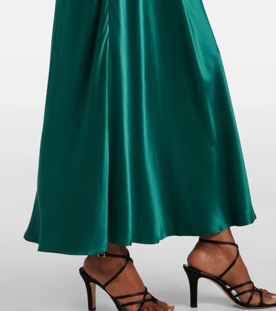 Rixo London Amari Satin Midi Dress In Green