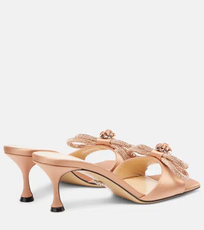 Mach&mach Double Bow Embellished Satin 65 Mules