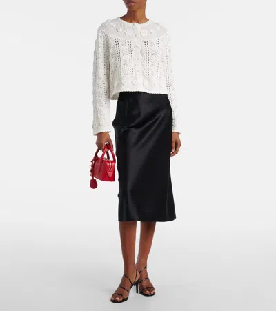 Rixo London Kyra Open-knit Cotton Cardigan In White