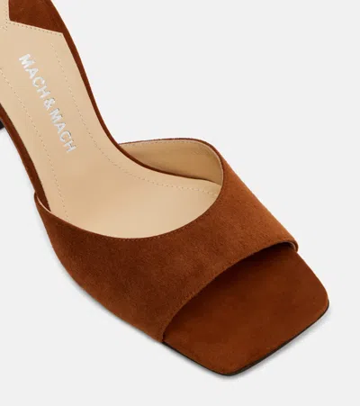 Mach&mach Puffy Heart Ring 95 Suede Mules