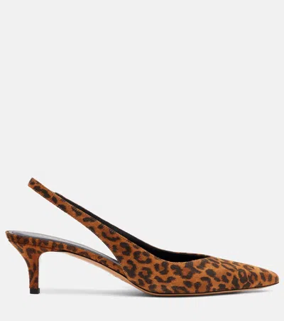 Isabel Marant Padim 50 Leopard-print Suede Slingback Pumps