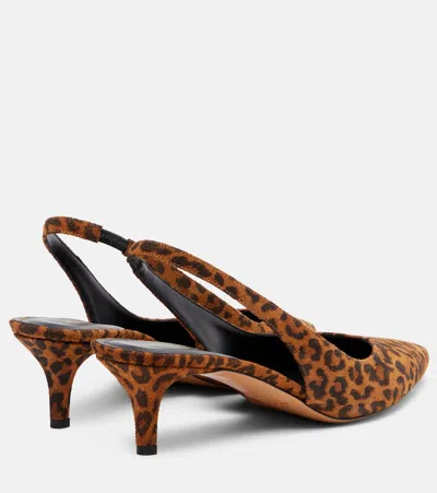Isabel Marant Padim 50 Leopard-print Suede Slingback Pumps