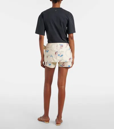 Rabanne Layered Printed Cotton Shorts In Multi