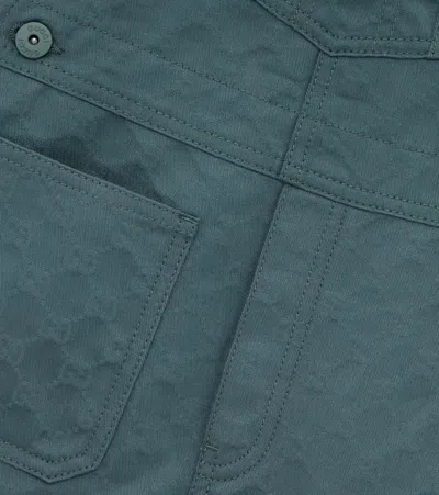 Gucci Gg Cotton Gabardine Overalls In Green