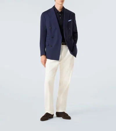 Dunhill Cotton-blend Twill Tapered Pants In Neutral