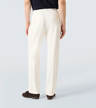 Dunhill Cotton-blend Twill Tapered Pants In Neutral