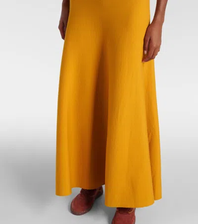 Gabriela Hearst Flaminius Knit Midi Dress In Golden Birch Merino Wool In Multi