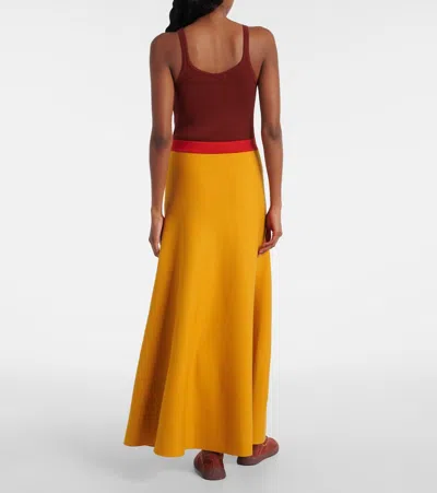 Gabriela Hearst Flaminius Knit Midi Dress In Golden Birch Merino Wool In Multi