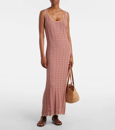 Rixo London Bondi Open-knit Cotton Maxi Dress In Multi