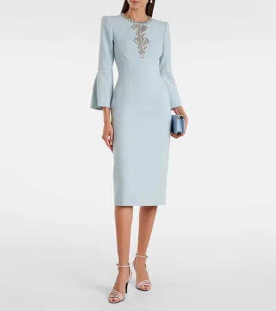 Jenny Packham Margoni Bell-sleeve Embellished Midi Dress