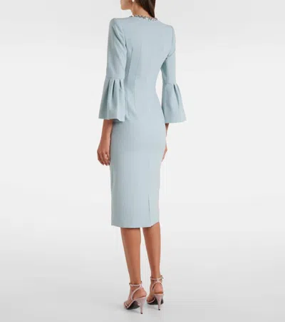 Jenny Packham Margoni Bell-sleeve Embellished Midi Dress