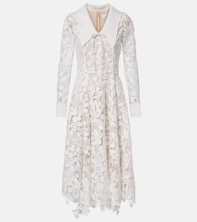 Oscar De La Renta Guipure Lace Midi Dress