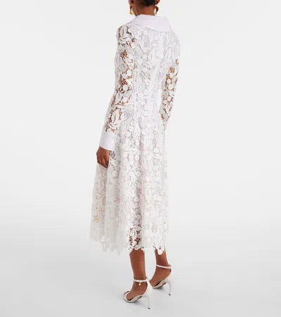 Oscar De La Renta Guipure Lace Midi Dress