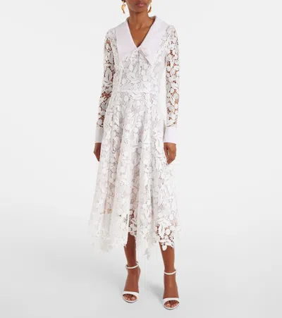 Oscar De La Renta Guipure Lace Midi Dress