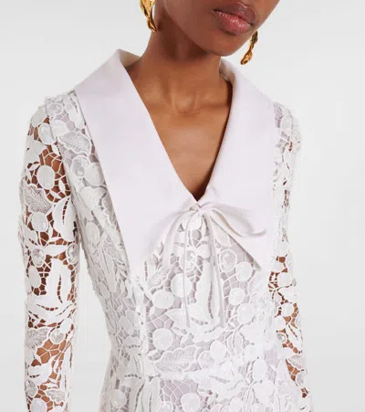 Oscar De La Renta Guipure Lace Midi Dress