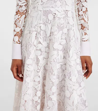 Oscar De La Renta Guipure Lace Midi Dress