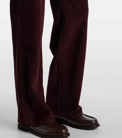 Brunello Cucinelli Bordeaux Corduroy Pants With Concealed Front Closure