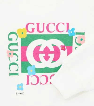 Gucci Cotton Sweatshirt With Print In White
