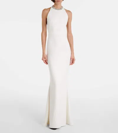 Givenchy Crystal-embellished Open-back Gown In White