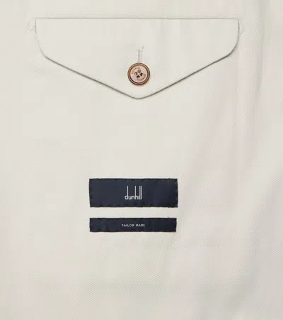 Dunhill Double-breasted Cotton And Cashmere Blazer In Neutral