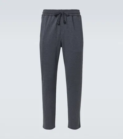 Brioni Cotton-blend Sweatpants In Gray