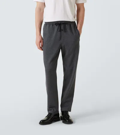 Brioni Cotton-blend Sweatpants In Gray