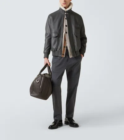 Brioni Cotton-blend Sweatpants In Gray