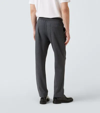 Brioni Cotton-blend Sweatpants In Gray