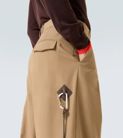 Loewe Cotton Twill Wide-leg Pants In Brown