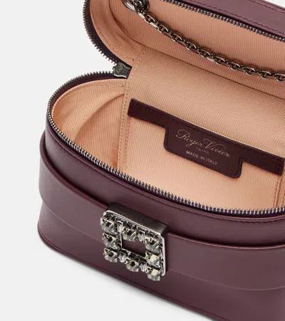 Roger Vivier Vanity Bag Bordeaux With Rhinestone Buckle In Burgundy