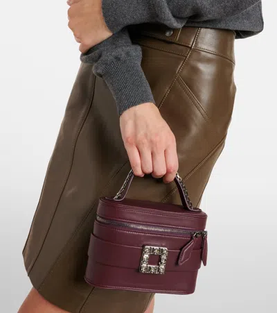 Roger Vivier Vanity Bag Bordeaux With Rhinestone Buckle In Burgundy