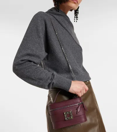 Roger Vivier Vanity Bag Bordeaux With Rhinestone Buckle In Burgundy