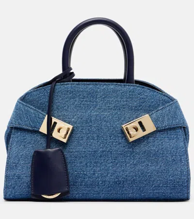 Ferragamo Hug Small Denim Tote Bag