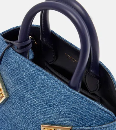 Ferragamo Hug Small Denim Tote Bag